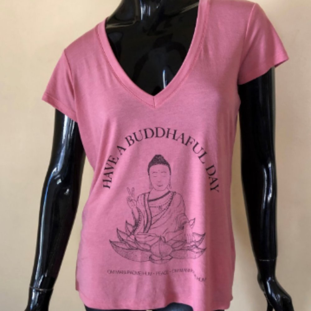 Funky Yoga-Buddhaful Day V-Neck Tee